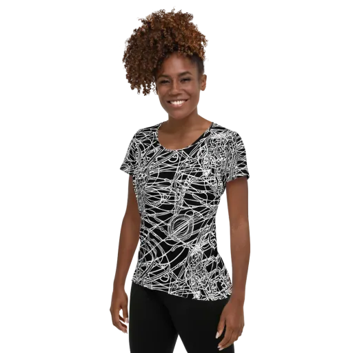 Ivory Entanglement on a Women's Athletic T-Shirt