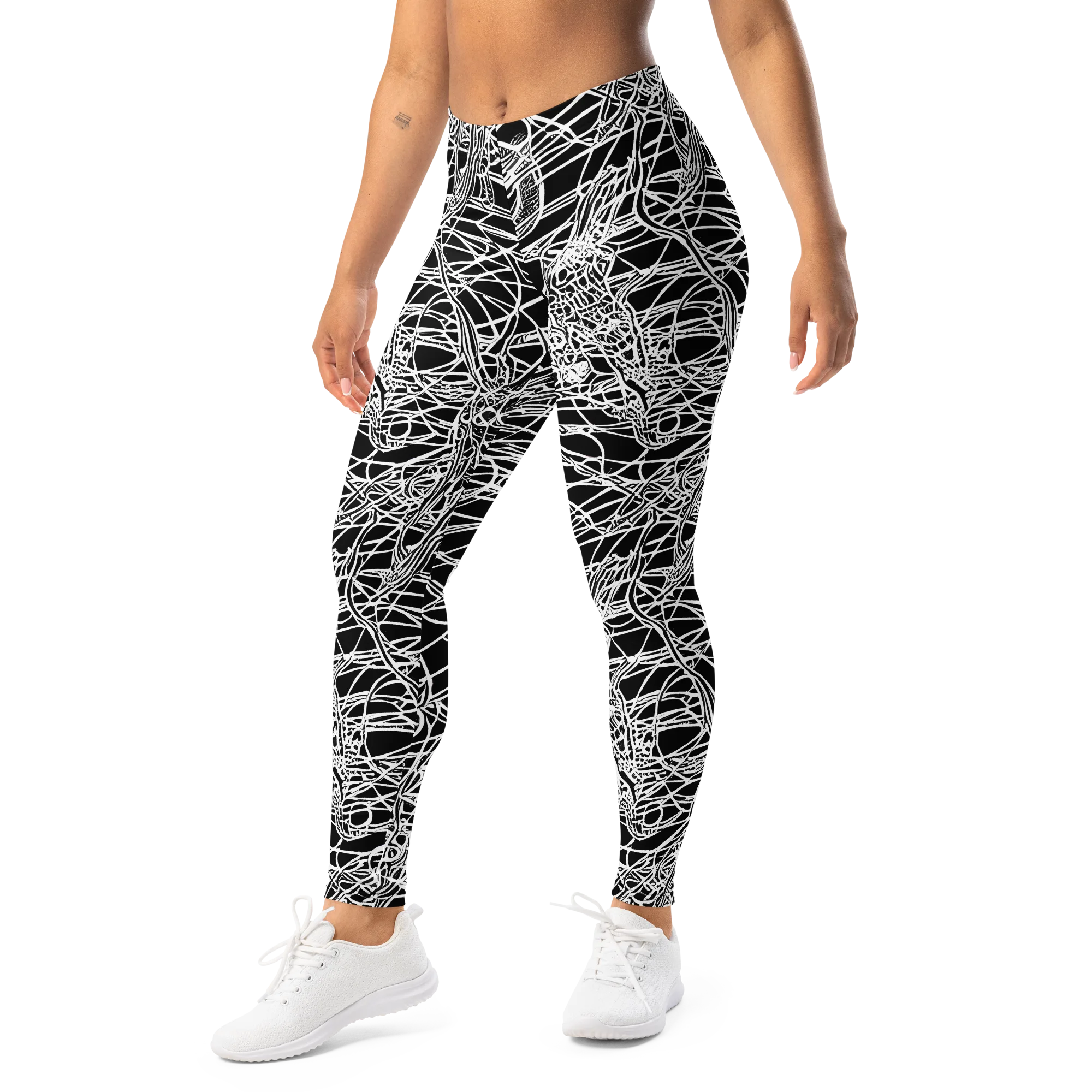 Ivory Entanglement on Leggings — Left Front