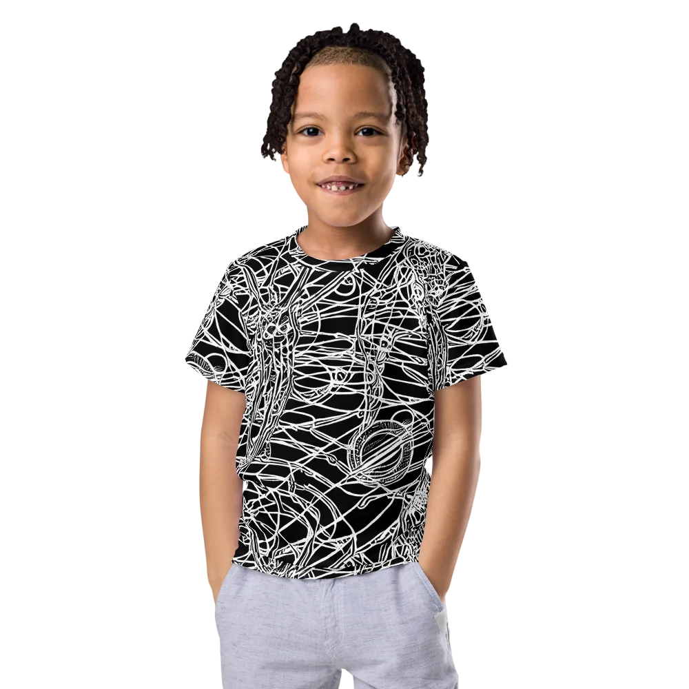 Ivory Entanglement on Kids Crew Neck T-Shirt — Front