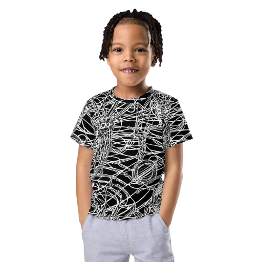 Ivory Entanglement on a Kids Crew Neck T-Shirt