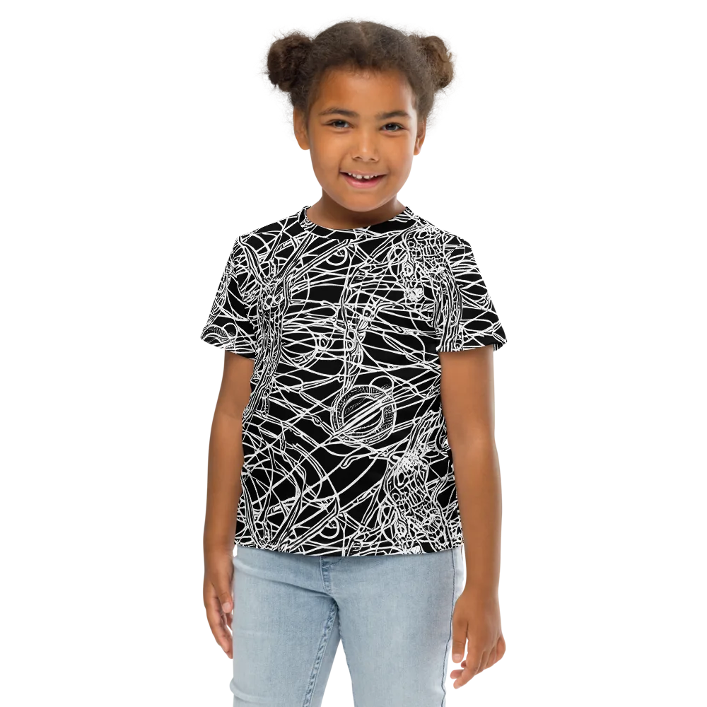 Ivory Entanglement on Kids Crew Neck T-Shirt — Front