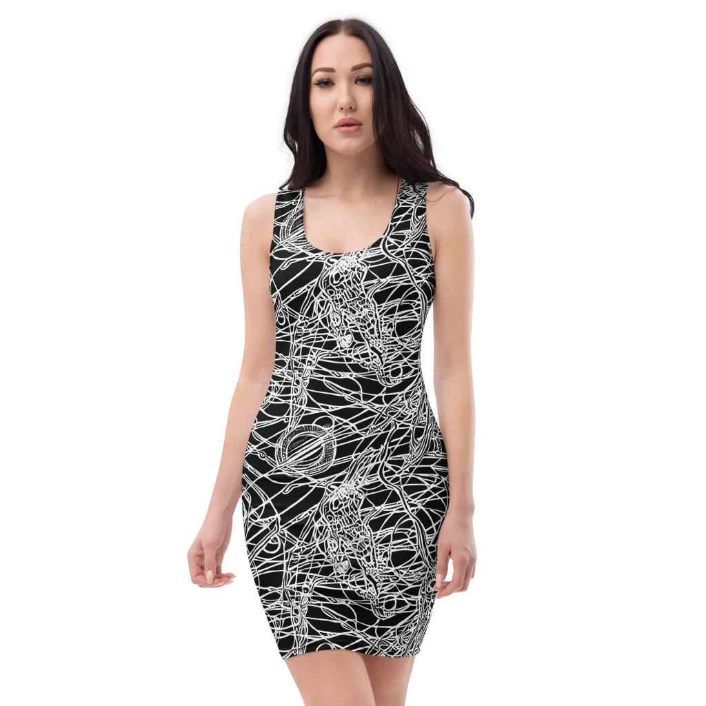 Ivory Entanglement on Bodycon Dress — Front