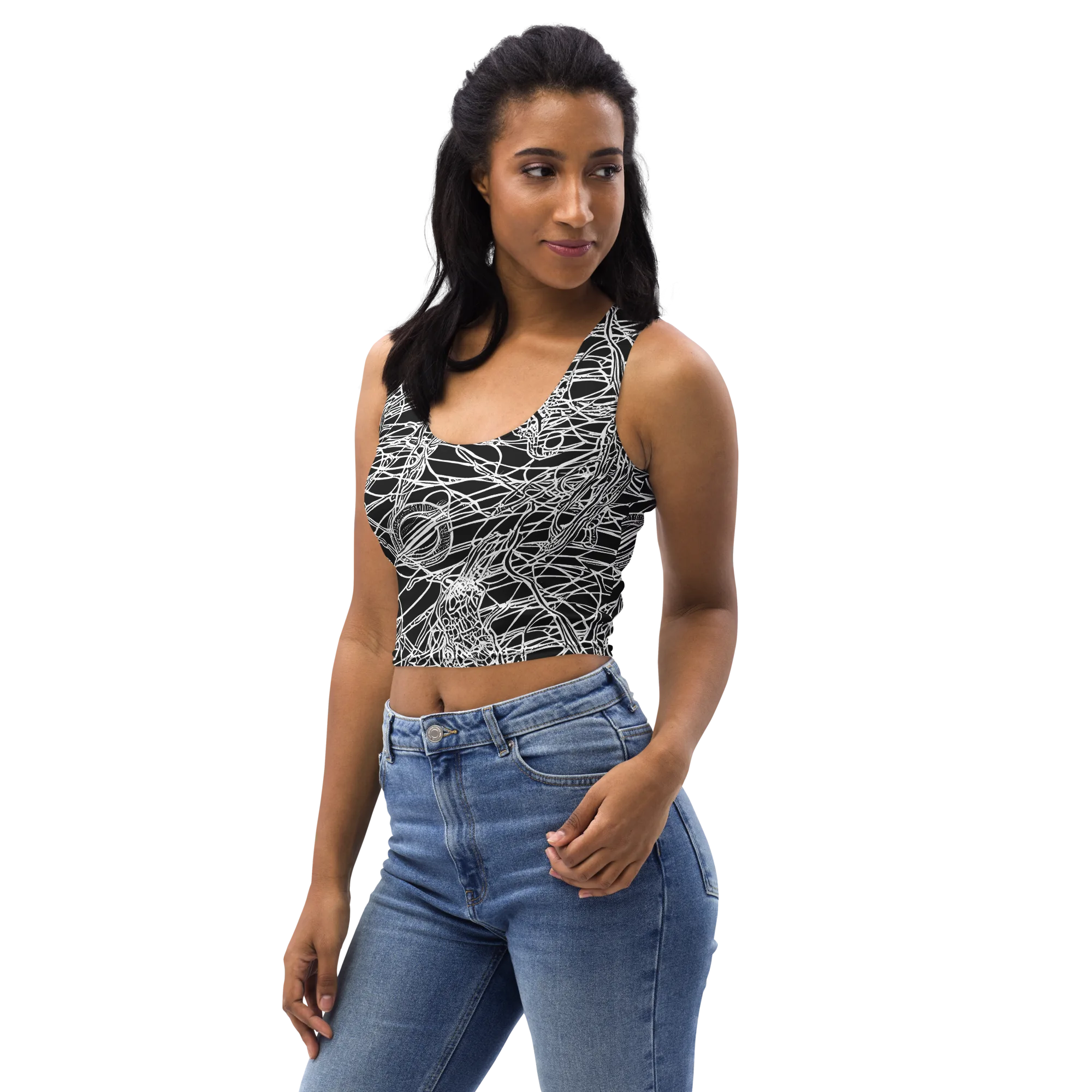 Ivory Entanglement on Crop Top — Left Front