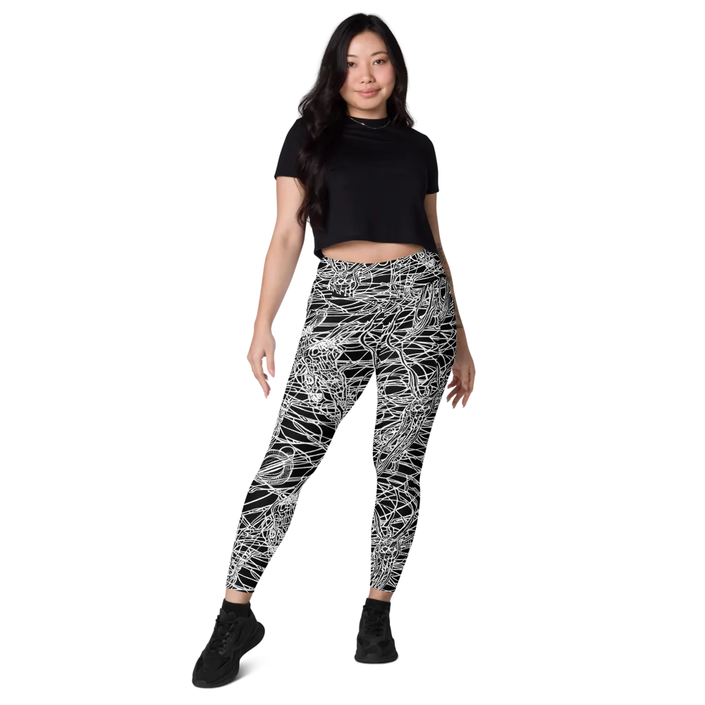 Ivory Entanglement on Leggings with Pockets — Front