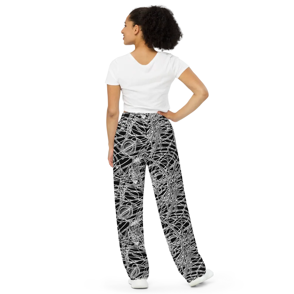 Ivory Entanglement on Wide-Leg Pants — Back