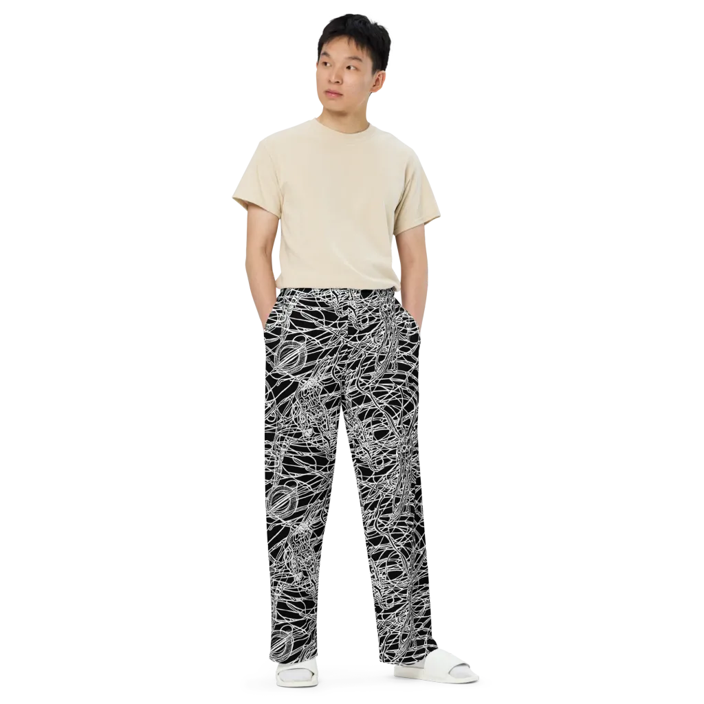 Ivory Entanglement on Wide-Leg Pants — Front