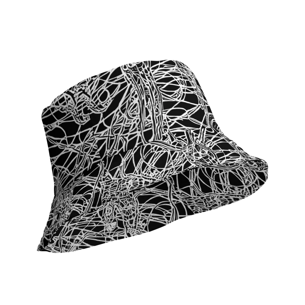 Ivory Entanglement on Reversible Bucket Hat — Product details Outside