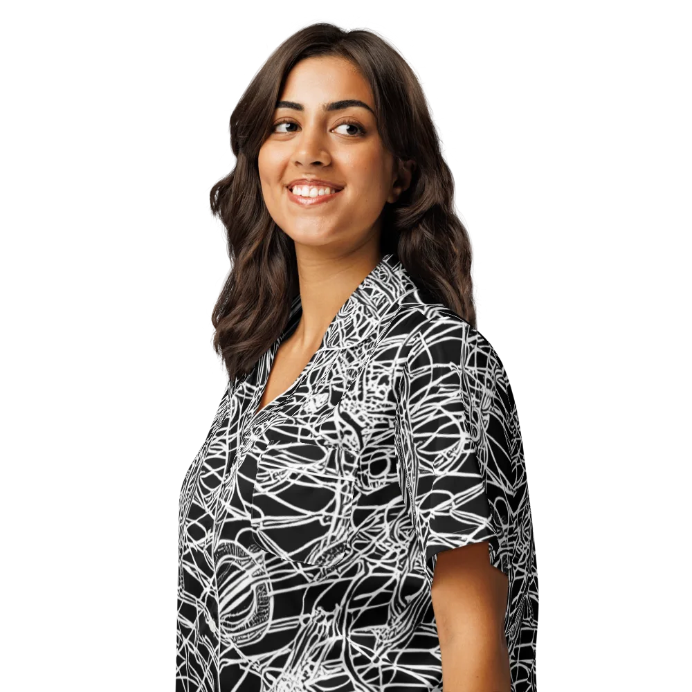 Ivory Entanglement on Women's Short Sleeve Pajama Top — Left Front