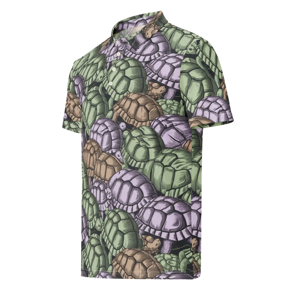 Slow Parade on Men's Slim Fit Polo Shirt — Left Front