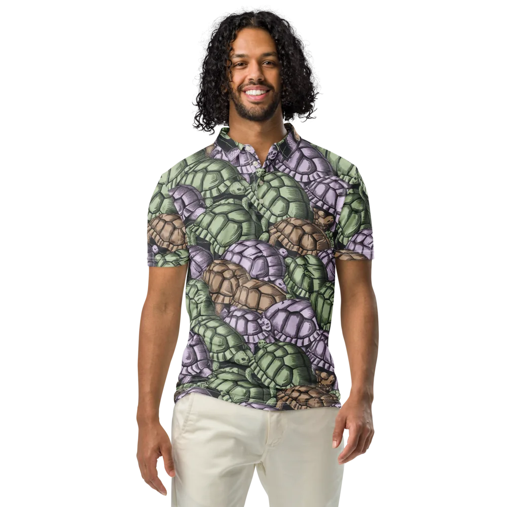 Slow Parade on Men's Slim Fit Polo Shirt — Front