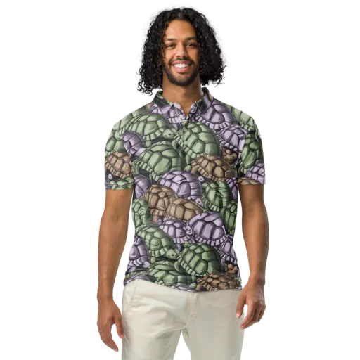 Slow Parade on a Men's Slim Fit Polo Shirt