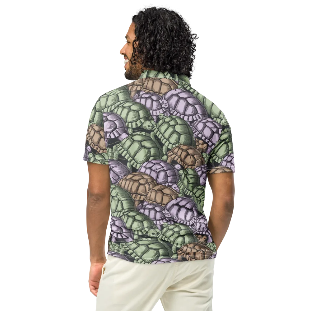 Slow Parade on Men's Slim Fit Polo Shirt — Back