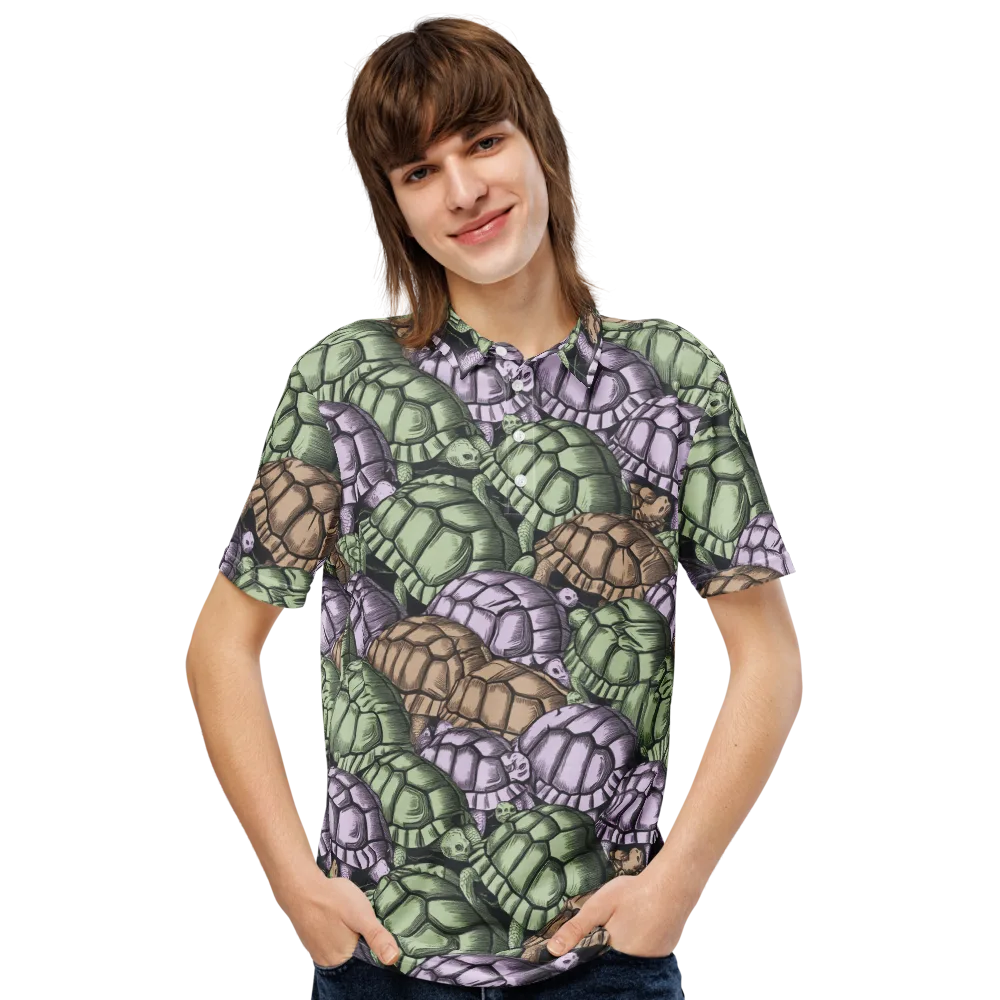 Slow Parade on Men's Slim Fit Polo Shirt — Front