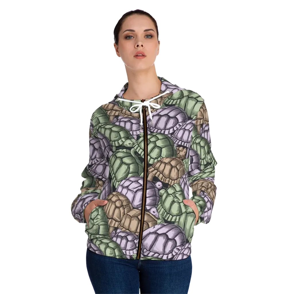 Slow Parade on Women's Full-Zip Hoodie — Front On Person