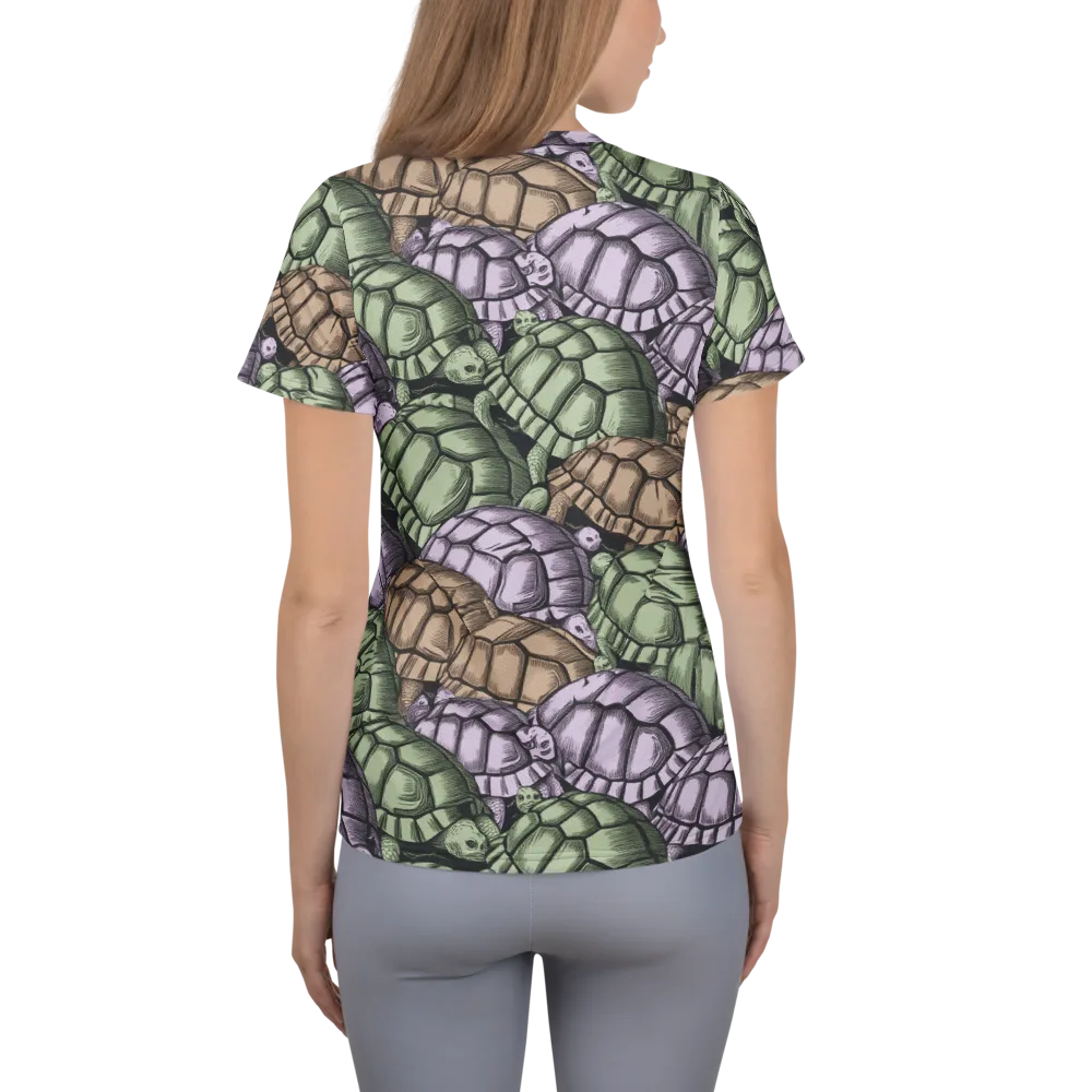 Slow Parade on Women's Athletic T-Shirt — Back