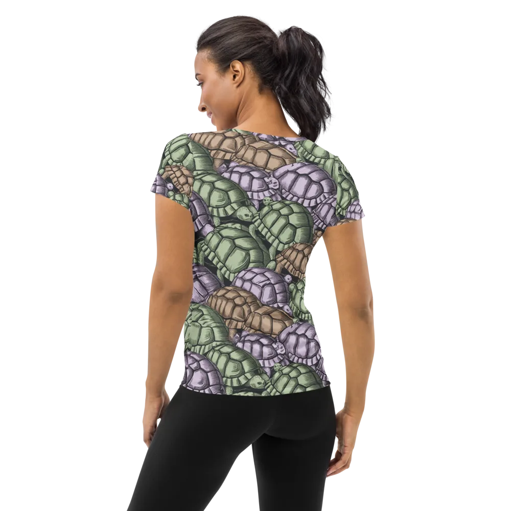 Slow Parade on Women's Athletic T-Shirt — Back