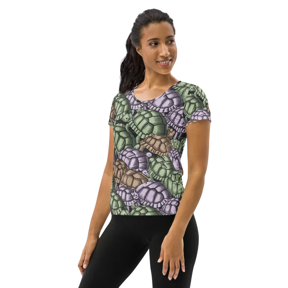 Slow Parade on Women's Athletic T-Shirt — Left