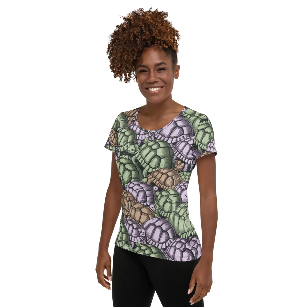 Slow Parade on Women's Athletic T-Shirt — Left
