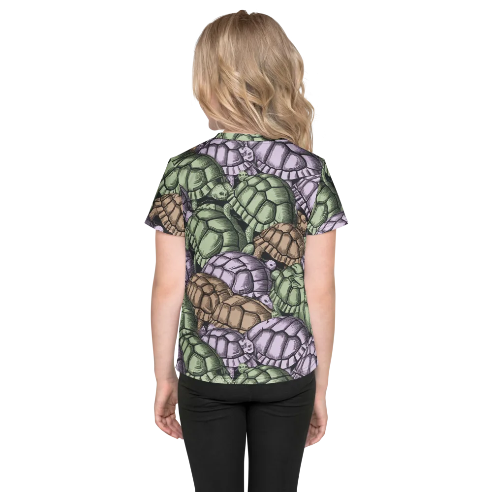 Slow Parade on Kids Crew Neck T-Shirt — Back