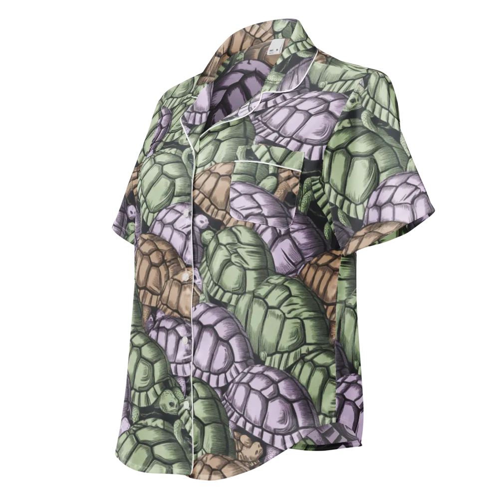 Slow Parade on Women's Short Sleeve Pajama Top — Left Front