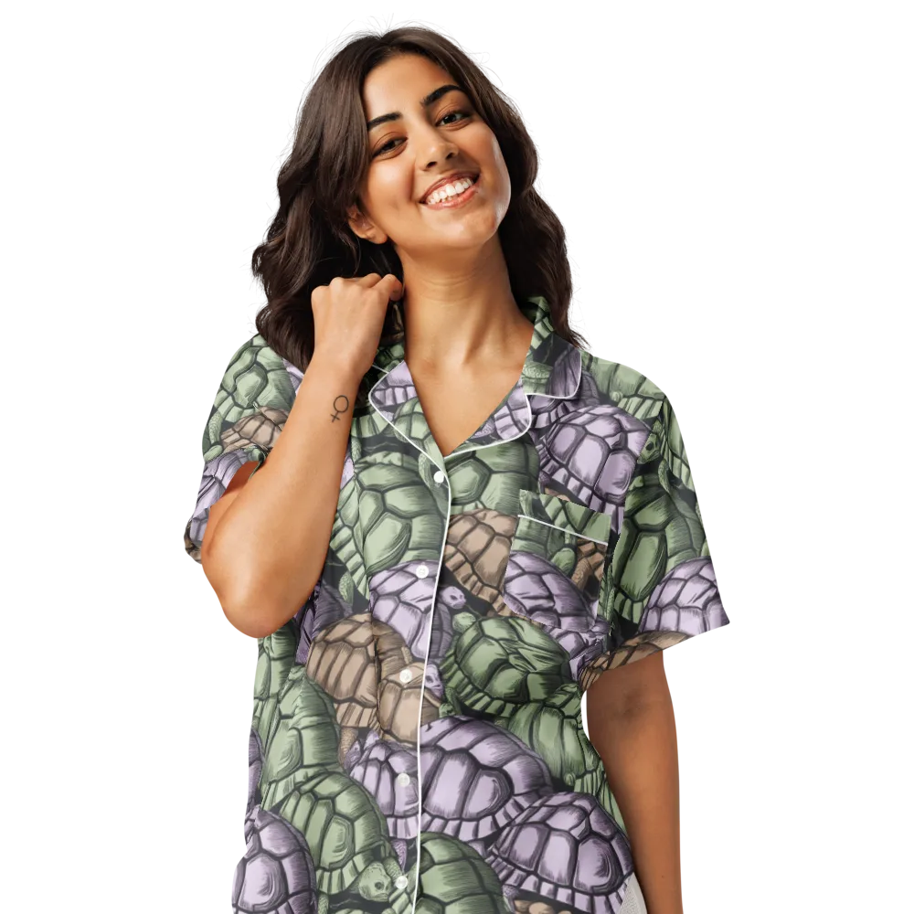 Slow Parade on Women's Short Sleeve Pajama Top — Front