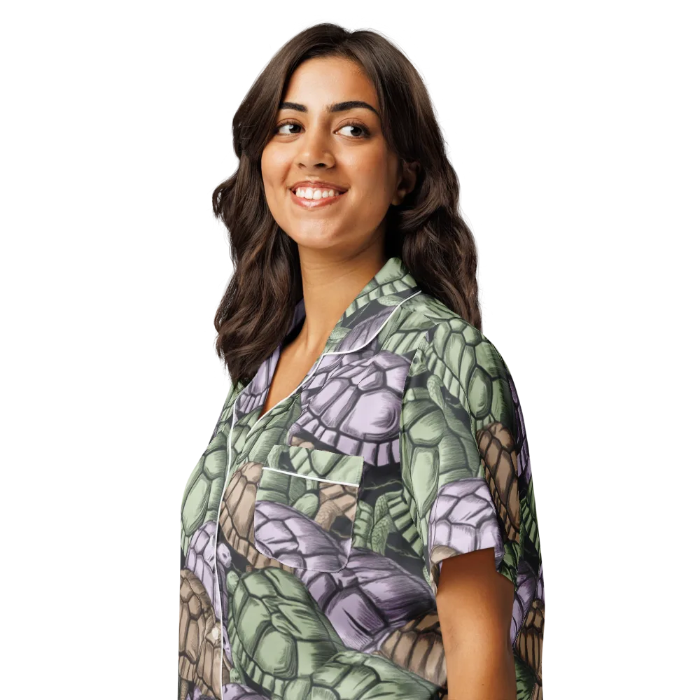 Slow Parade on Women's Short Sleeve Pajama Top — Left Front