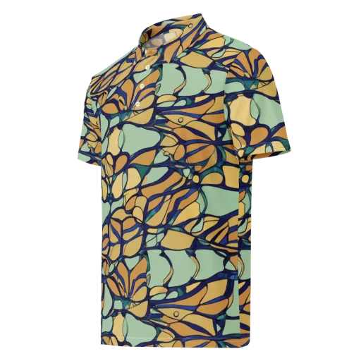 Stained Glass Drift on a Men's Slim Fit Polo Shirt