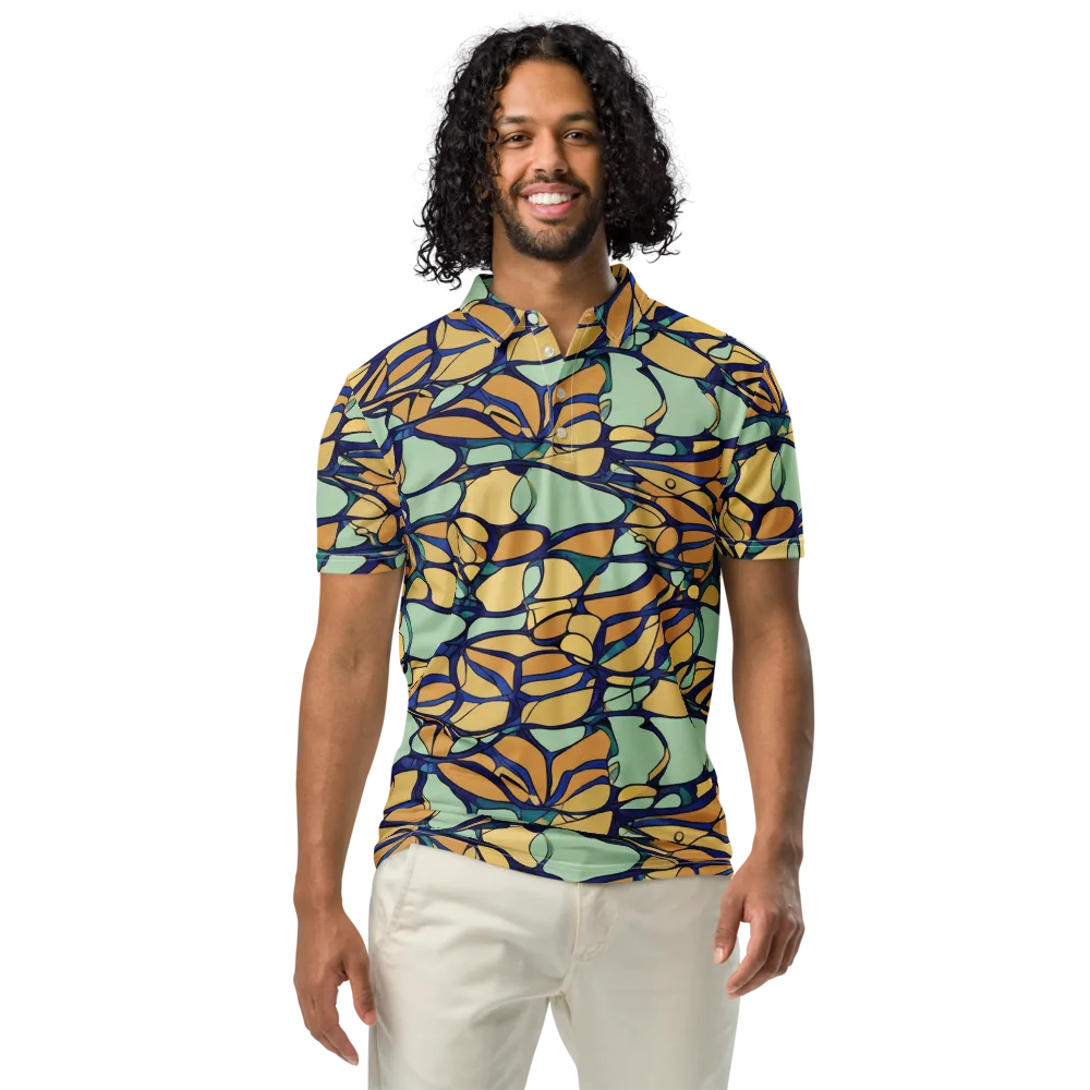 Stained Glass Drift on Men's Slim Fit Polo Shirt — Front
