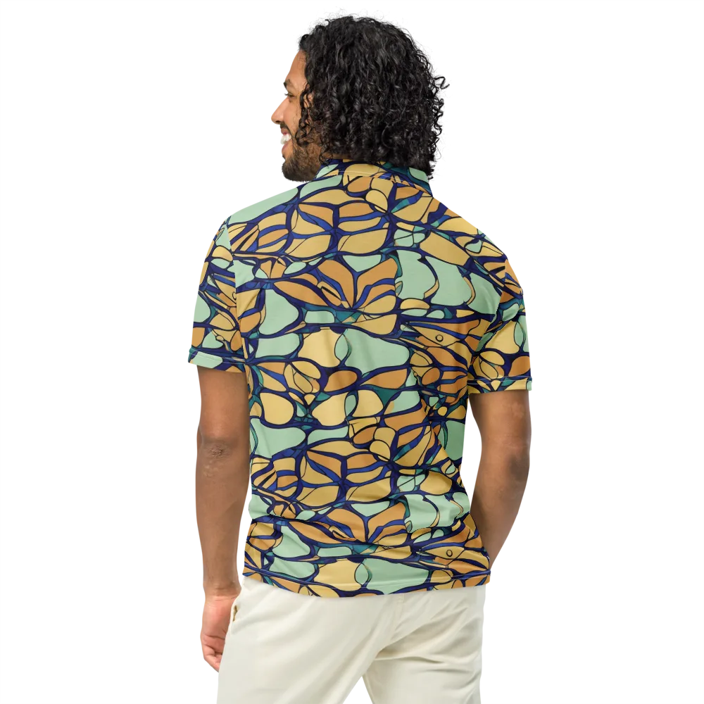 Stained Glass Drift on Men's Slim Fit Polo Shirt — Back