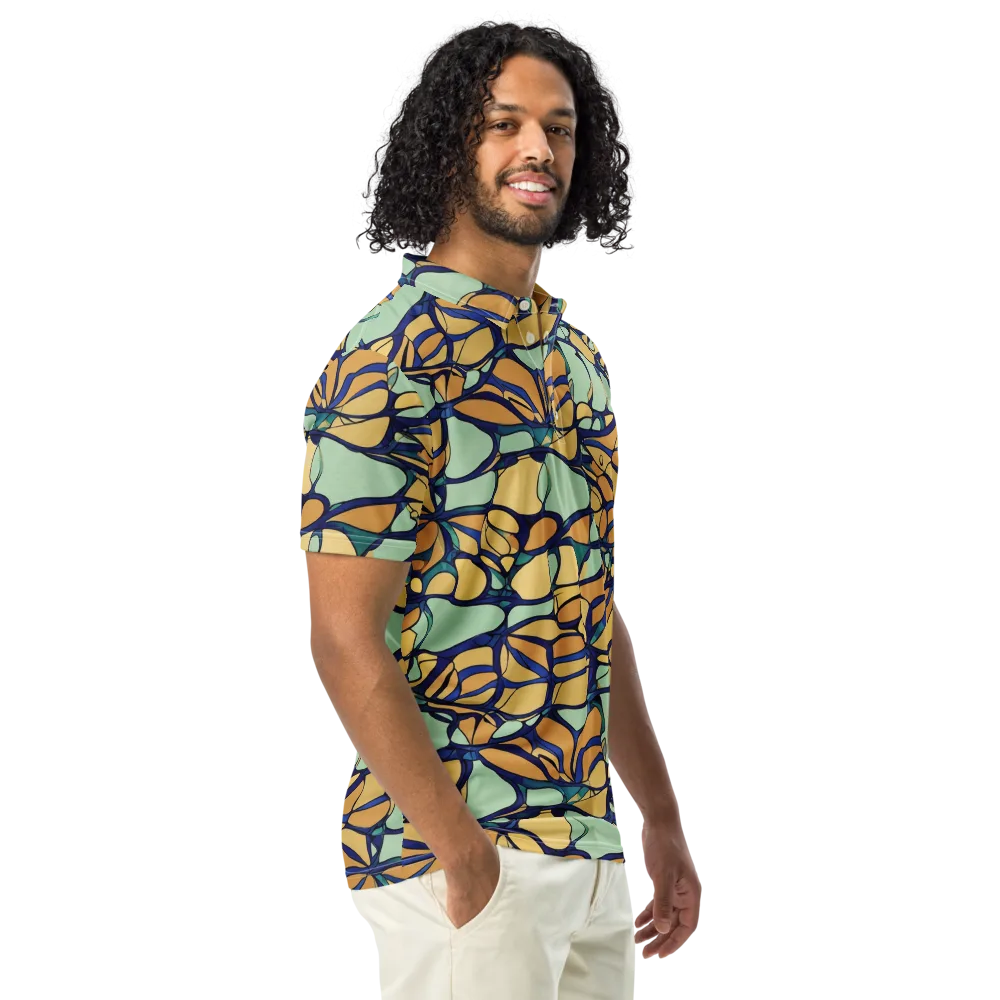 Stained Glass Drift on Men's Slim Fit Polo Shirt — Right Front
