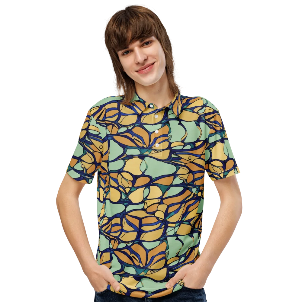 Stained Glass Drift on Men's Slim Fit Polo Shirt — Front