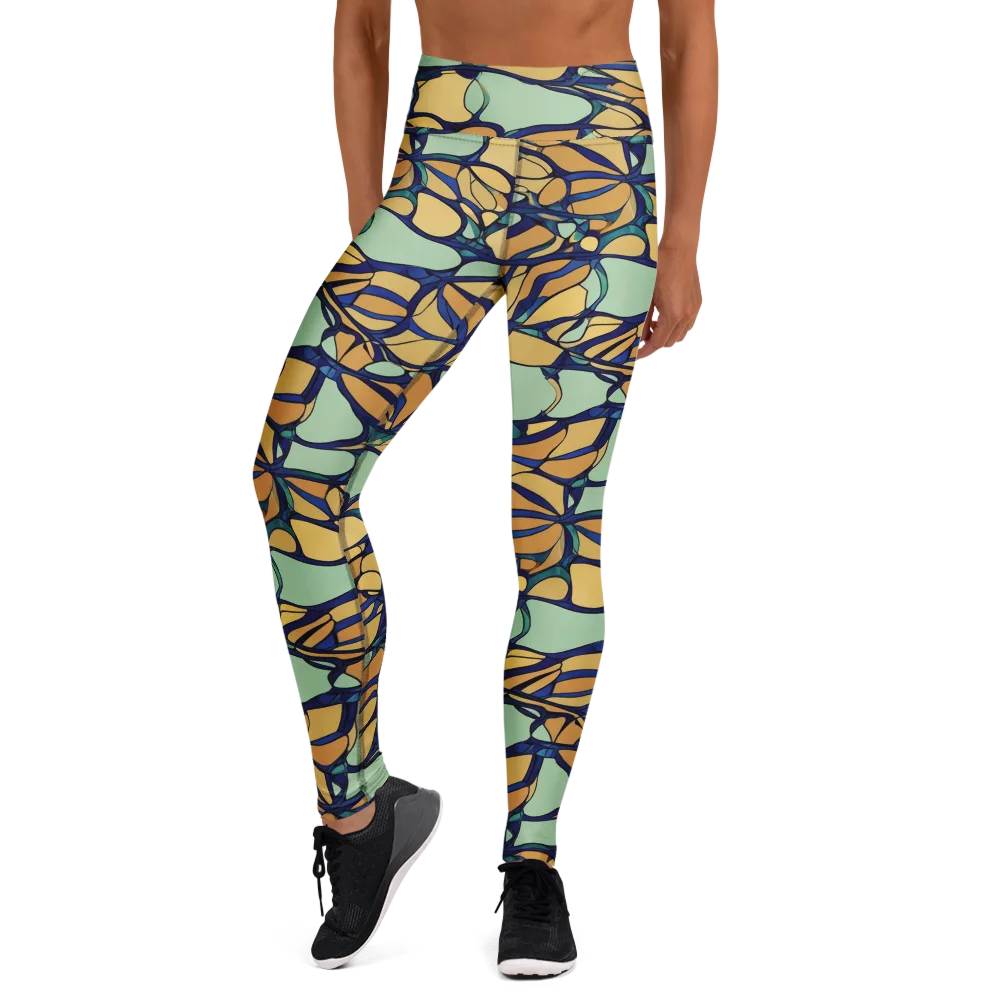 Stained Glass Drift on Yoga Leggings — Front