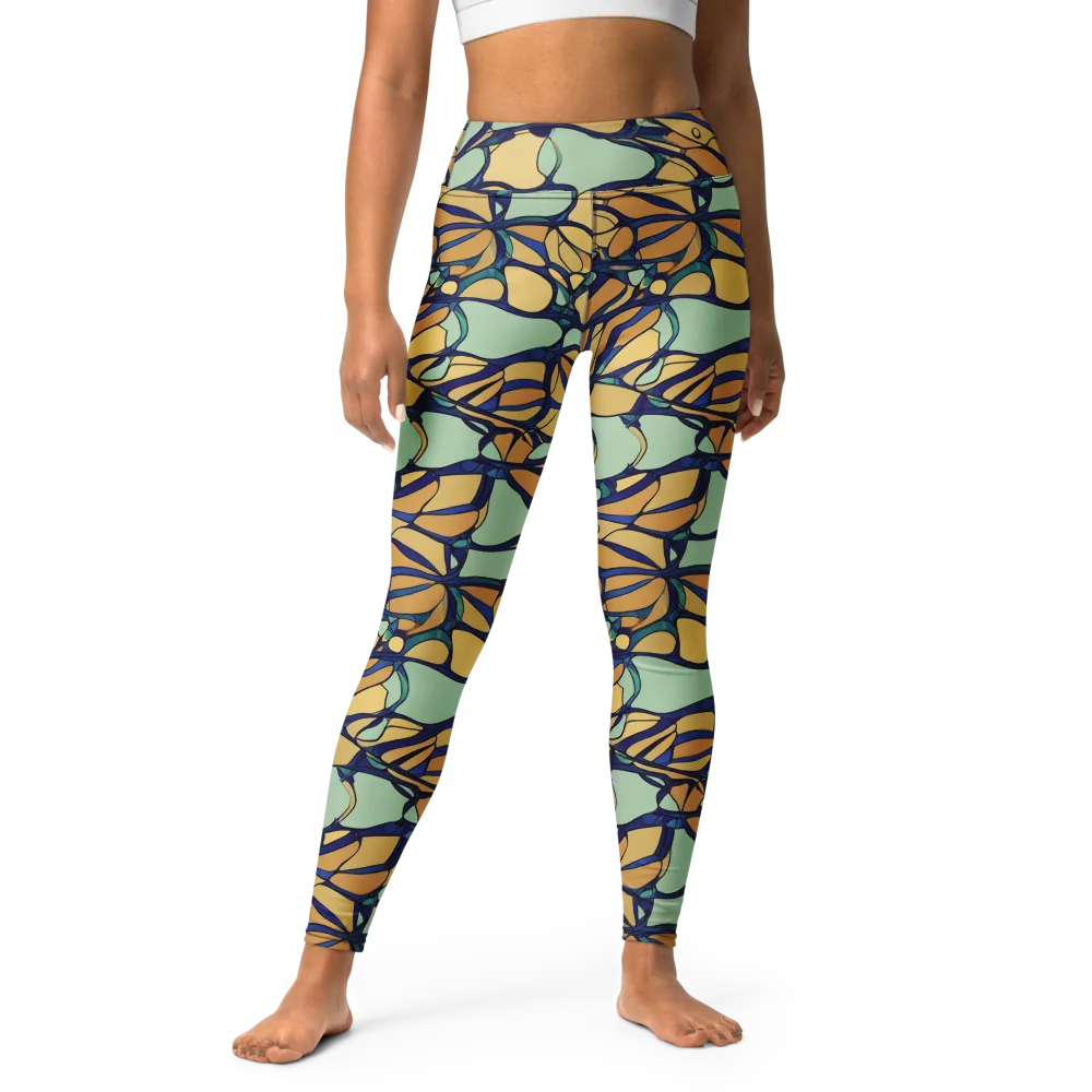 Stained Glass Drift on Yoga Leggings — Front