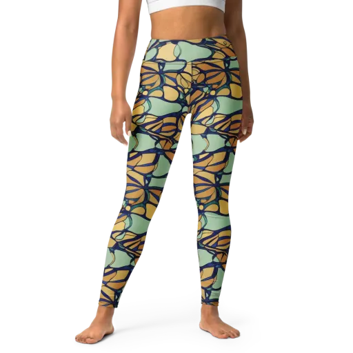 Stained Glass Drift on a Yoga Leggings