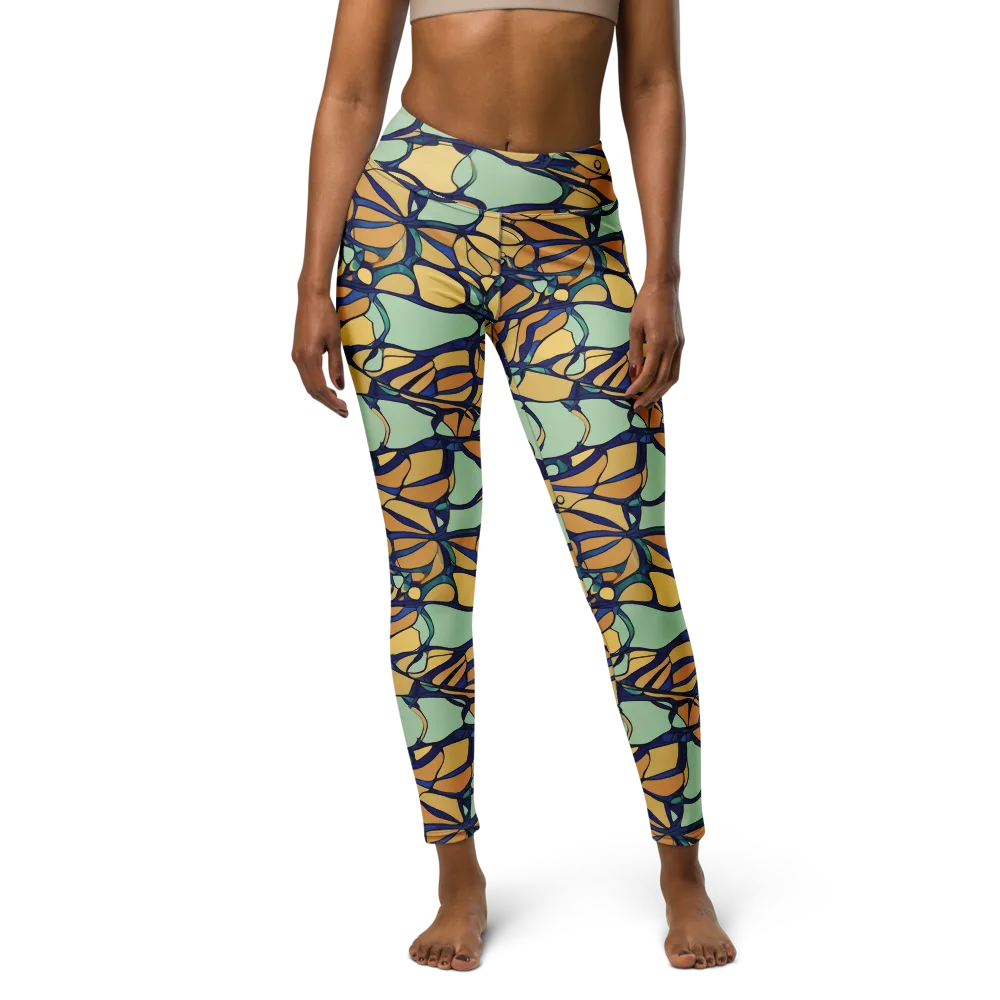 Stained Glass Drift on Yoga Leggings — Front