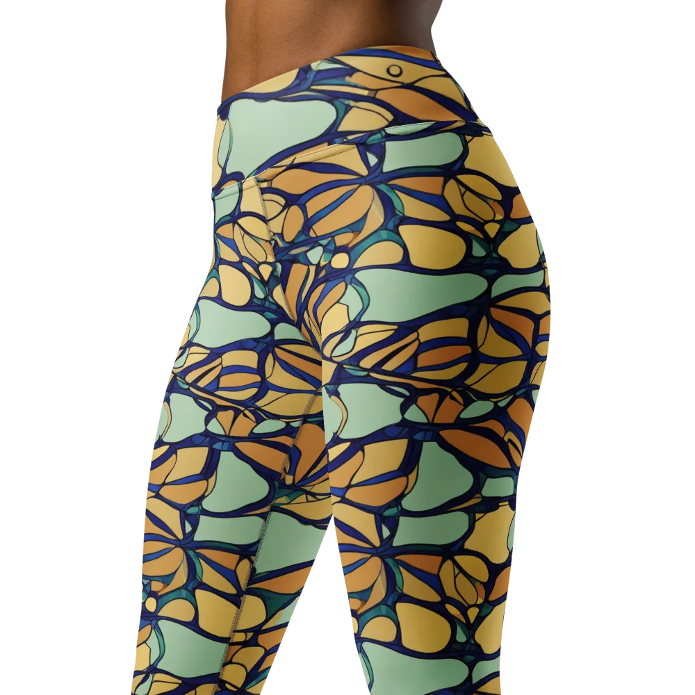 Stained Glass Drift on Yoga Leggings — Left Front
