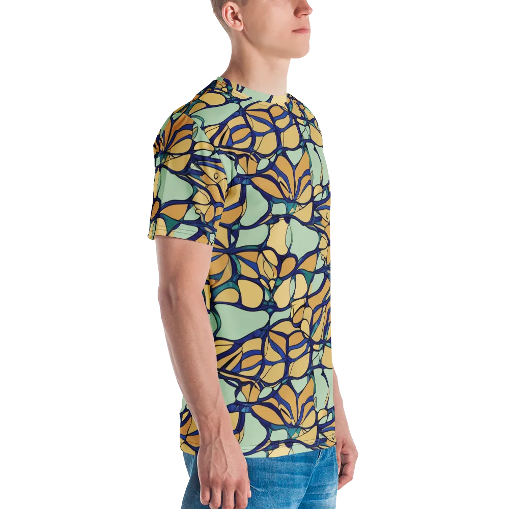 Stained Glass Drift on Men's Crew Neck T-Shirt — Right
