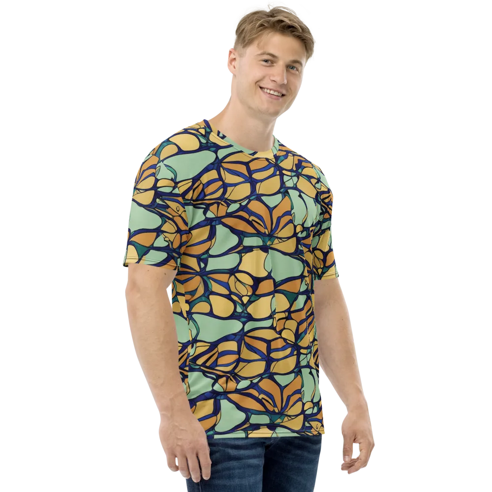 Stained Glass Drift on Men's Crew Neck T-Shirt — Right