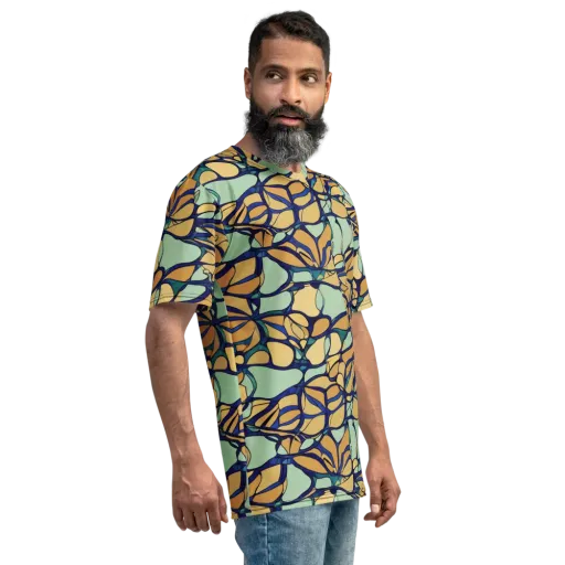 Stained Glass Drift on a Men's Crew Neck T-Shirt