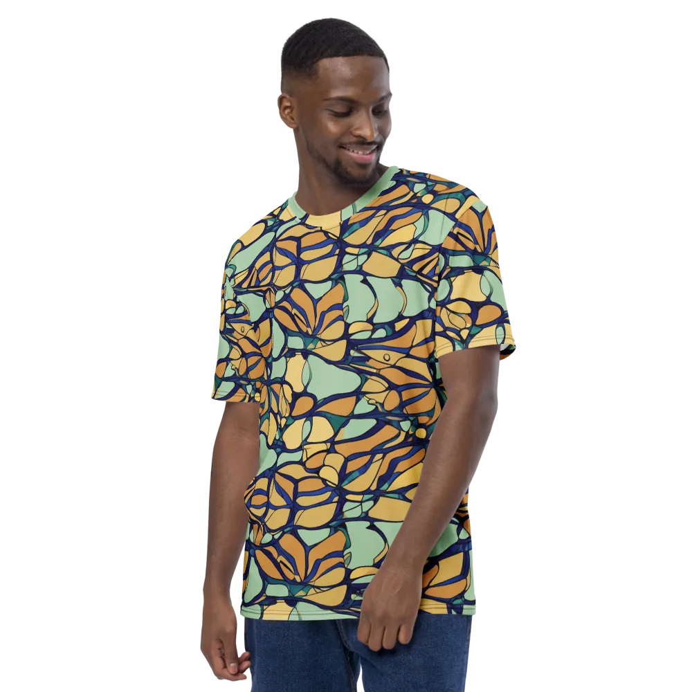 Stained Glass Drift on Men's Crew Neck T-Shirt — Left