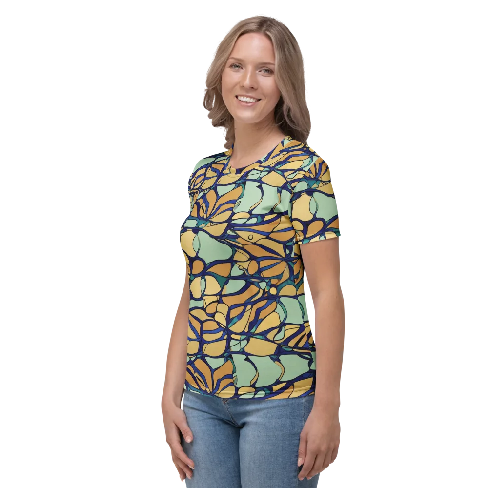 Stained Glass Drift on Women's Crew Neck T-Shirt — Left