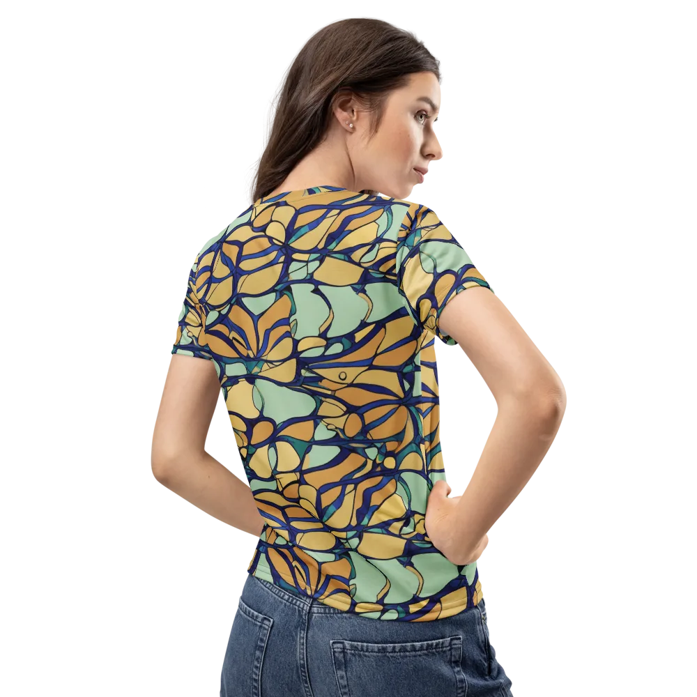 Stained Glass Drift on Women's Crew Neck T-Shirt — Back
