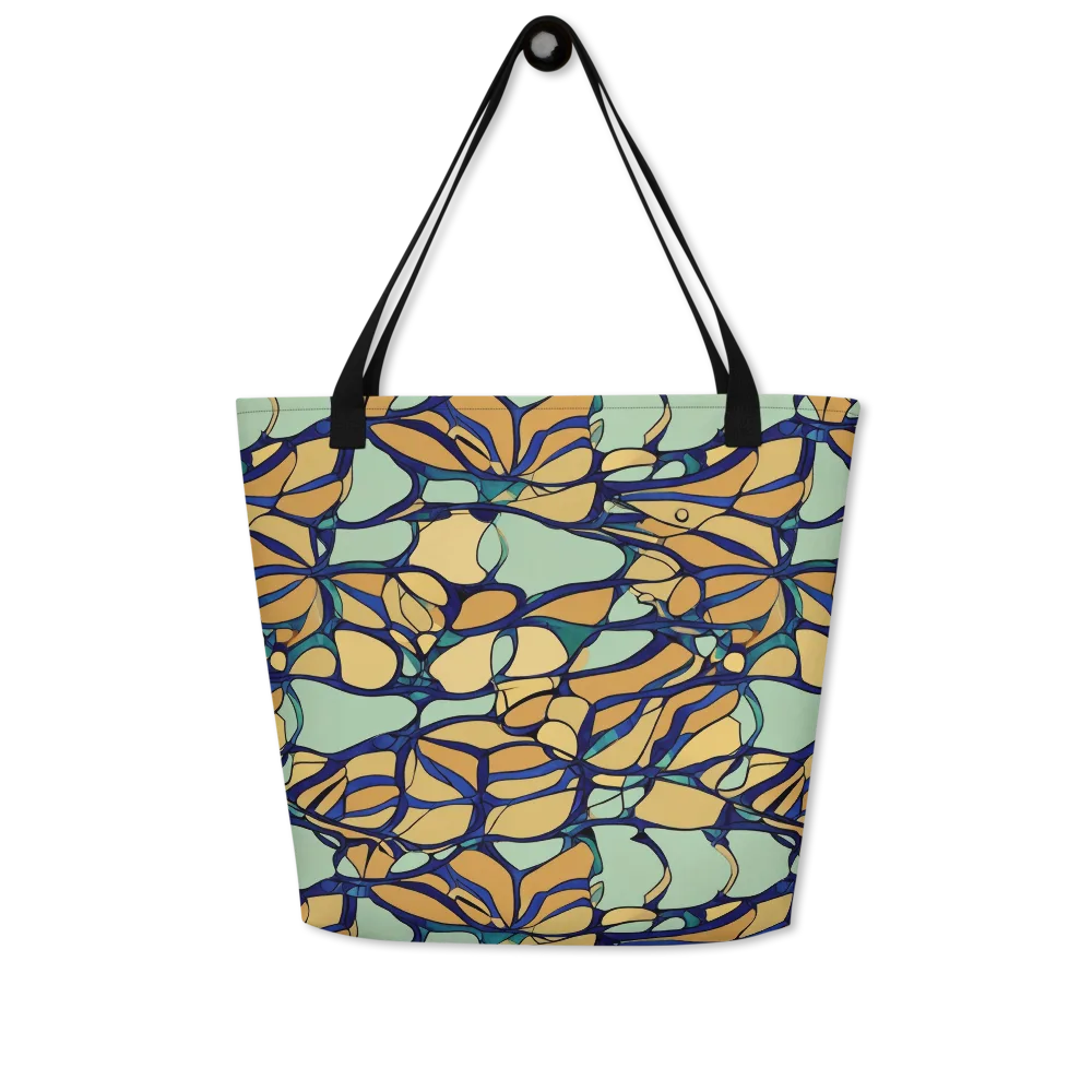 Stained Glass Drift on Large Tote Bag W/ Pocket — Front