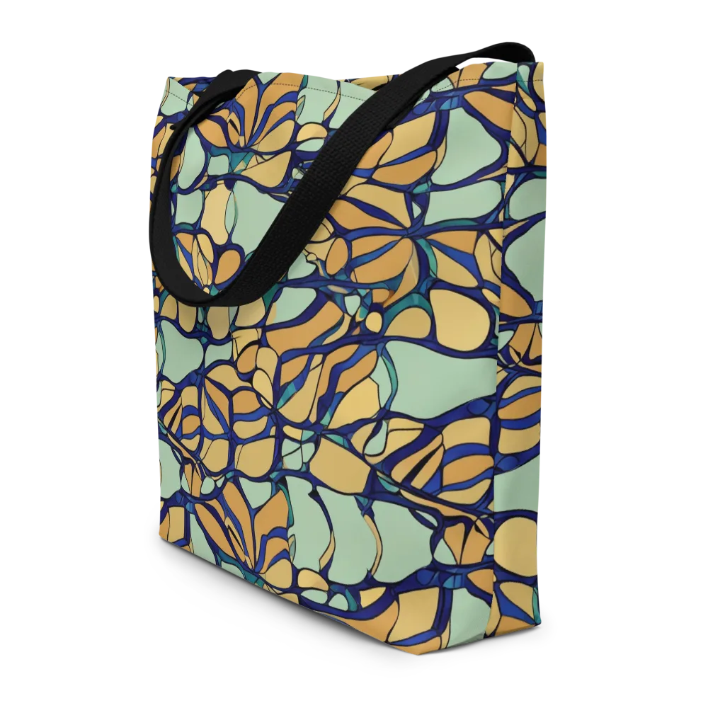 Stained Glass Drift on Large Tote Bag W/ Pocket — Front