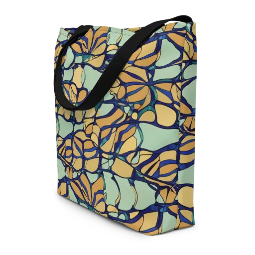 Stained Glass Drift on a Large Tote Bag W/ Pocket