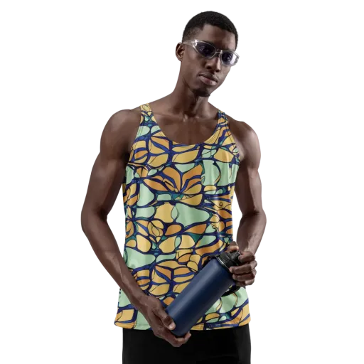 Stained Glass Drift on a Men's Tank Top