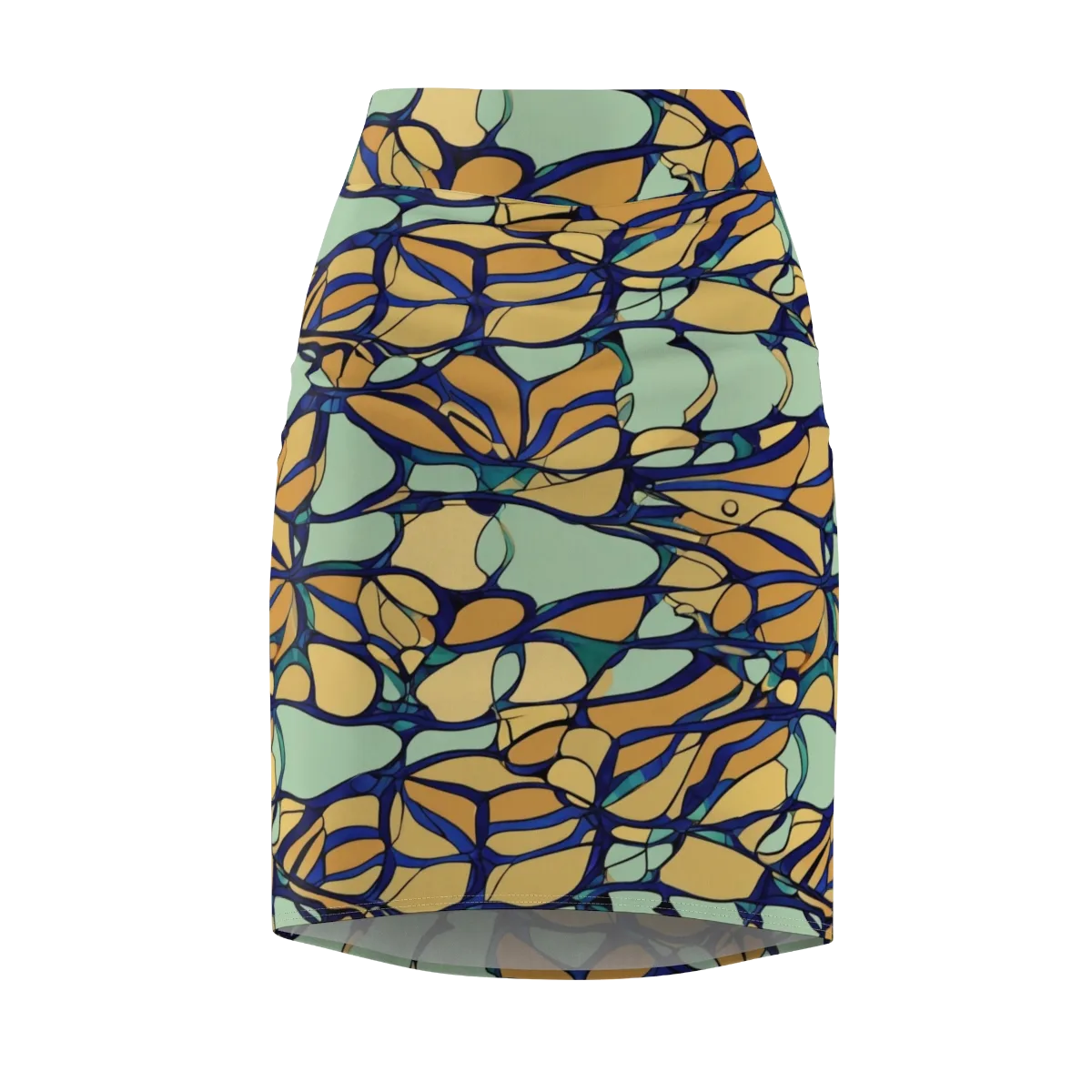 Stained Glass Drift on Pencil Skirt — Front