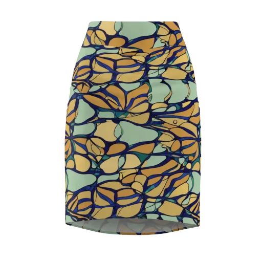 Stained Glass Drift on a Pencil Skirt
