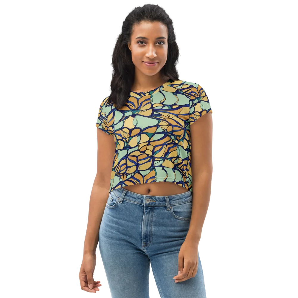 Stained Glass Drift on Crop Tee — Front