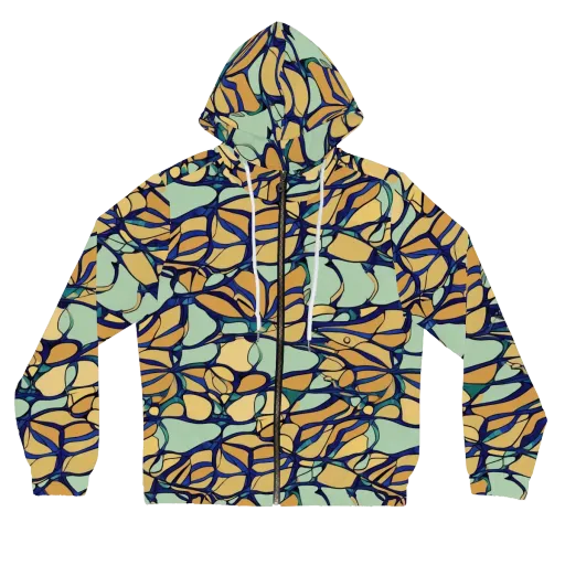 Stained Glass Drift on a Women's Full-Zip Hoodie